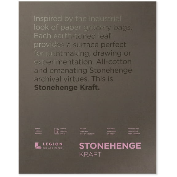 Legion Paper Stonehenge Kraft Paper Pad, 15 Sheets, 11in x 14in