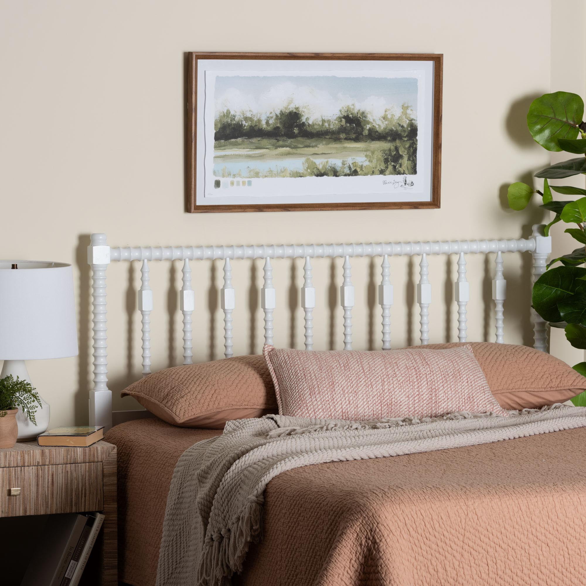 Baxton Studio Juliette Traditional Headboard, King, White
