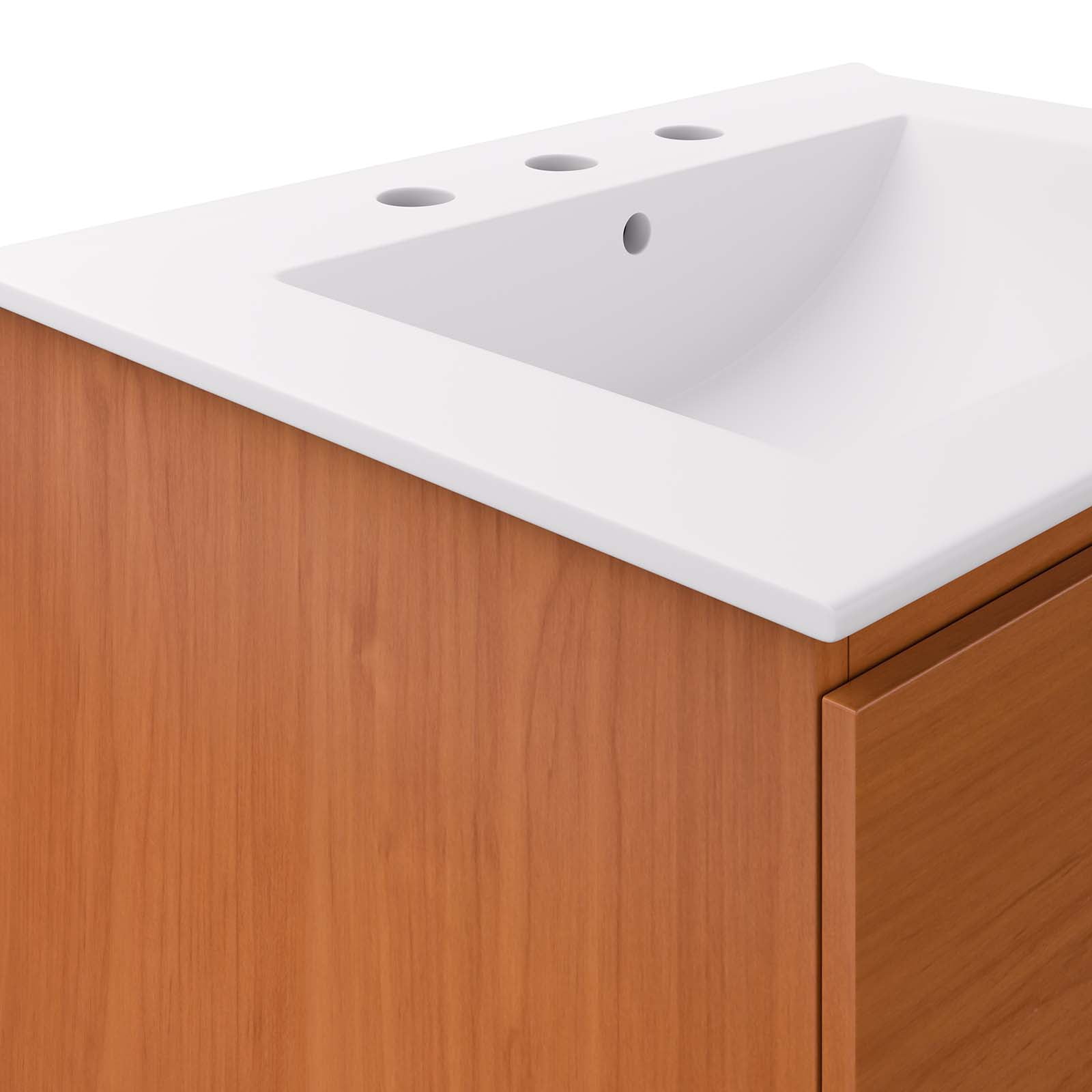 Modway Scenic 24" Wall-Mount Bathroom Vanity in Cherry White