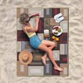 thumbnail image 2 of Picnic Blanket Waterproof 80"x60" Large Outdoor Foldable Abstract Geometric Thicker Machine Washable Beach Blanket Waterproof Picnic Mat Portable for Picnics, Camping, 2 of 6