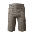 thumbnail image 4 of Men's Capri Work Shorts, 7-Inch Inseam Multi-Pocket Cotton Cargo Shorts for Outdoor Activities & Casual Wear ,Light Brown M, 4 of 5
