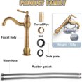 thumbnail image 3 of 360 High Basin Mixer Tap, Rotating Bathroom Sink Faucets, Modern Single Handle Bathroom Faucet, 3 of 5