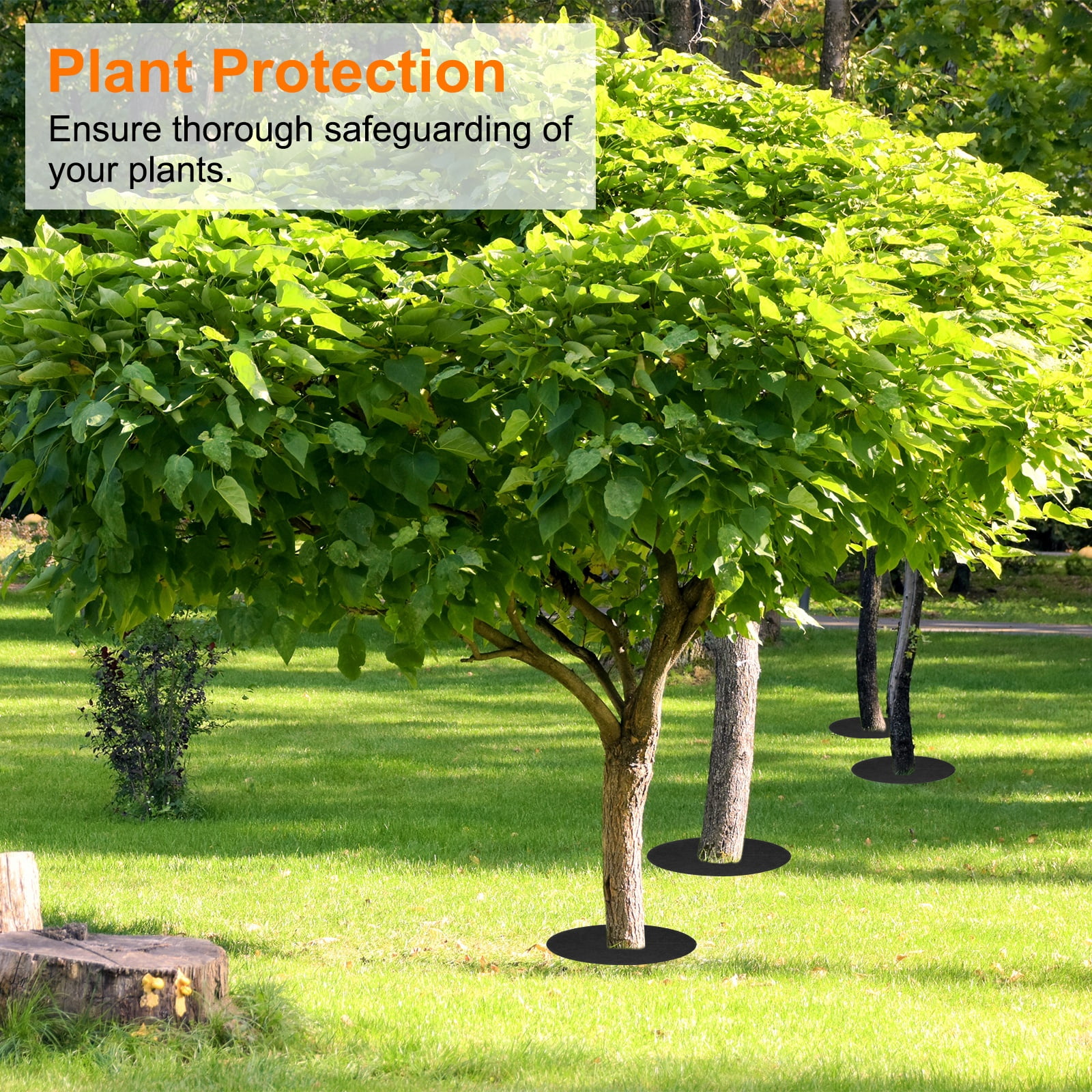 Uxcell 8pcs Tree Mulch Ring 20.5 Inch Non-Woven Round Tree Protector Weed Barrier Mat Plant Cover Rings for Weed Grass Control Root Protection, Black