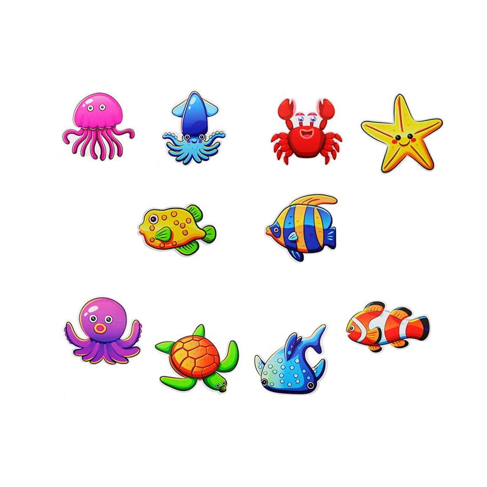 10pcs Cartoon Sea Animal Wall Paste Waterproof Anti-slip Kids Sticker for Bathtub