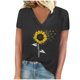 thumbnail image 2 of Fiudx Camisetas para Mujer Blusas Informales de Manga Corta con Cuello En V y Estampado a La Moda para Mujer, 2 of 4