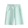 thumbnail image 2 of NAISIBABY Boys Casual Shorts, Solid Color Elastic Waist Comfy Loose Pull-On Sports Shorts Green 8-9T, 2 of 3