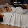 thumbnail image 4 of Manta para cama, 100% algodón, tamaño queen, tejido gofrado, color blanco, 4 of 7