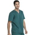thumbnail image 4 of Dickies Gen Flex Medical Scrubs Top for Men V-Neck Plus Size 81722, 2XL, Hunter, 4 of 7