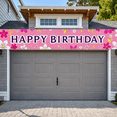 thumbnail image 6 of Pink Floral Patterned Happy Birthday Banner Background Decors for Birthday Party Photography Props Photo Backdrop Supplies Celebration Decorations Event Party Decor, 6 of 8