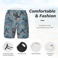 thumbnail image 3 of Yiaed Underwater Animals and Flowers Print Mens Swim Trunks Bathing Suit Compression Liner Beach Swim Shorts Swimwear Quick Dry Zipper Pocket No-Chafing Board Short-Large, 3 of 6