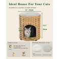 thumbnail image 5 of Cat House for Indoor Cat, Small Cat Houses Handwoven PE Rattan Kitten Cave, Pet Kitten Bed Covered, One Bed Pad, 13 x 13 x 13.7 Inches, Foldable Hideaway in Living Room Natural, 5 of 7