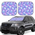thumbnail image 6 of Kdxio Blue Skull Daisy Print 2-Piece Sun Shade Front Windshield - Foldable Car Front Window Sunshades for Most Sedans SUV Truck, 6 of 6