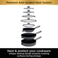 thumbnail image 5 of Ninja NeverStick Premium Juego de ollas y sartenes de 10 piezas, con tapas de vidrio, anidables, anodizado duro, juegos de utensilios de cocina antiadherentes, duraderos y aptos para horno hasta 500 °, 5 of 5