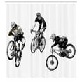 thumbnail image 3 of Ambesonne Black and White Shower Curtain, Sketch Cyclists, 69"Wx70"L, Black and White, 3 of 3