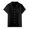 thumbnail image 3 of Men's Casual Button-Up Shirt for Summer Versatile Loose Fit with Pocket and Cuban Collar for Everyday Wear and Lightweight and Comfortable Design Mens T-Shirts In 3xlt Tall V Neck Graphic, 3 of 5