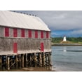 thumbnail image 2 of Eggers, Julie 24x19 Black Ornate Wood Framed with Double Matting Museum Art Print Titled - Maine-Lubec Mulholland Point Lighthouse as seen from the town of Lubec-Maine, 2 of 4