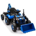 thumbnail image 3 of Ambifirner 24v Ride-On Electric Tractor Toy With 4-In-1 Construction Attachments (Excavator, Dump Truck & Bulldozer) W/Parent Remote Control,3-Speed With Music Player, 3 of 8
