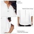 thumbnail image 4 of Tops de verano para mujer,Tops de verano para mujer, Tops de media manga para mujer, camisa Henley para mujer, funcionamiento suave, 4 of 5