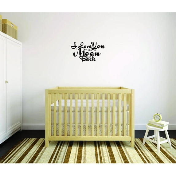 I Love You To The Moon And Back Vinyl Wall Decal for Home - Always & Forever Laughs Love Adore Cute Wall Décor Bedroom Living Room Entry - Removable High Tact - Size: 20 In x 40 In