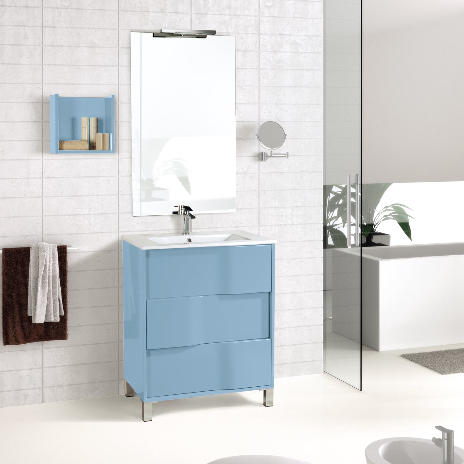 Eviva Toronto 32 Blue Free Standing Bathroom Vanity With White Porcelain Sink Walmartcom Walmartcom