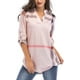 thumbnail image 1 of Blusa tipo túnica con cuello en V y mangas 3/4 enrollables para mujer, 1 of 7