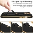 thumbnail image 4 of iPhone 14 Case, iPhone 14 Phone Case,Slim Fit Soft TPU with Adjustable Wristband Kickstand Plating Scratch Resistant Shockproof Protective Cover for Apple iPhone 14 6.1 Inch 2022, Black/Golden, 4 of 18