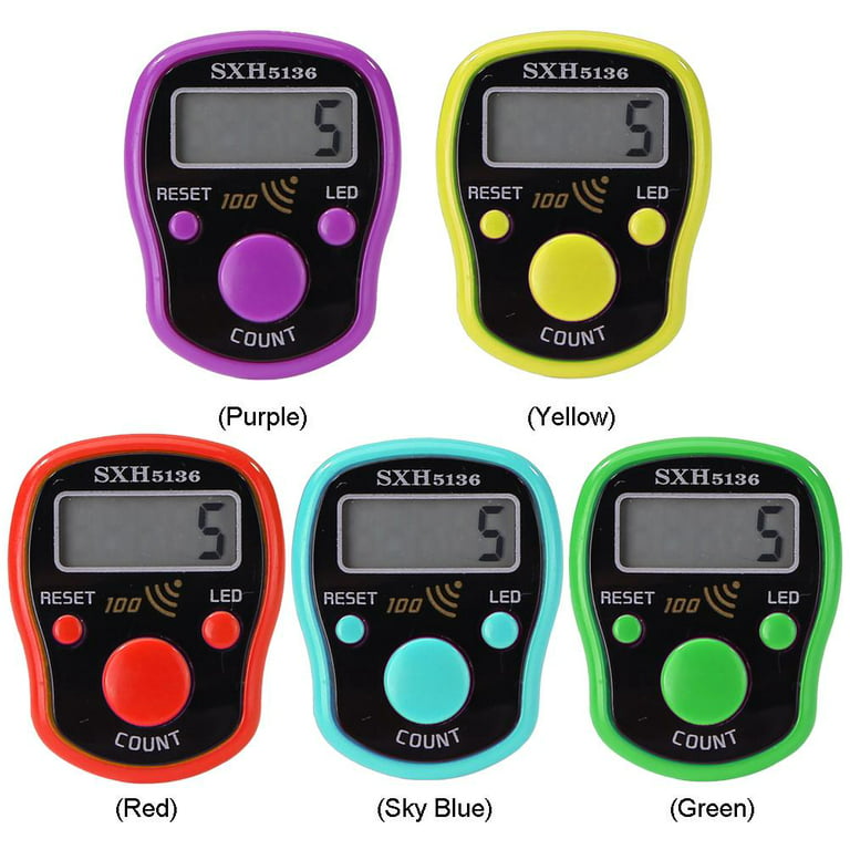 Suyin Electronic Finger Counter 5 Digit LCD Display Finger Hand Tally Counter Counting, Green