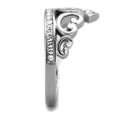 thumbnail image 4 of High polished (no plating) Stainless Steel Ring with Top Grade Crystal in Clear for Women Clear Stone Color Style TK1821 Size 6, 4 of 4