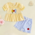 thumbnail image 2 of Toddler Baby Girls Clothes For 2t 3t 4t 5t 6t Girls Cute Summer Short Sleeve T Shirt Tops Shorts Clothes Sets Baby Girls Outfits 7t Children,Comfy 2-3 Years, 2 of 6