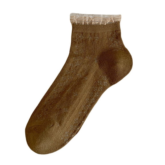 5 Pairs Women Lace Flower Hollow Mesh Low Cut Socks Summer Autumn Boat Socks