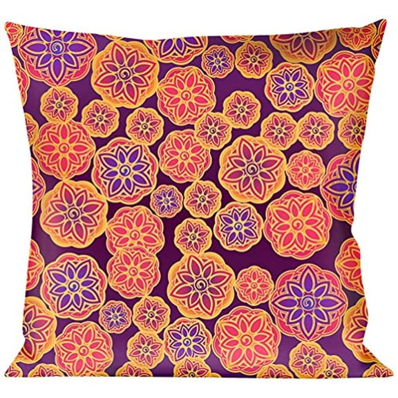 buckle-down throw pillow - boho mandala purples oranges pinks
