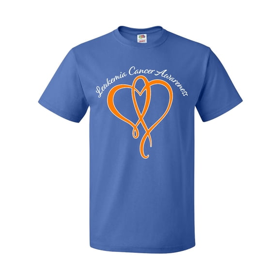 Inktastic Leukemia Awareness with Orange Ribbon Heart T-Shirt