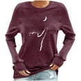 thumbnail image 1 of Camisas Para Mujer Moda Cuello Redondo Camiseta de Manga Larga Otoño Impresión Blusa Tops Sudadera Odeerbi ODB127734, 1 of 4