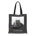 thumbnail image 1 of KDAGR Canvas Tote Bag Truck Motivational Peterbilt Semi Teamwork Reusable Handbag Shoulder Grocery Shopping Bags, 1 of 1