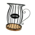 thumbnail image 4 of TISHITA Coffee Filter Holder Basket Container with Wooden Base, Iron Coffee Pod Holder for House Warming, Office, Counter, Bar Decor Black, 4 of 8