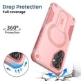 thumbnail image 7 of Dteck for Samsung Galaxy A54 5G Phone Case with Built-in Kickstand, for Galaxy A54 Magnetic Case Compatible with MagSafe, Heavy Duty Protection Shockproof Case for Samsung A54 5G,Pink, 7 of 7