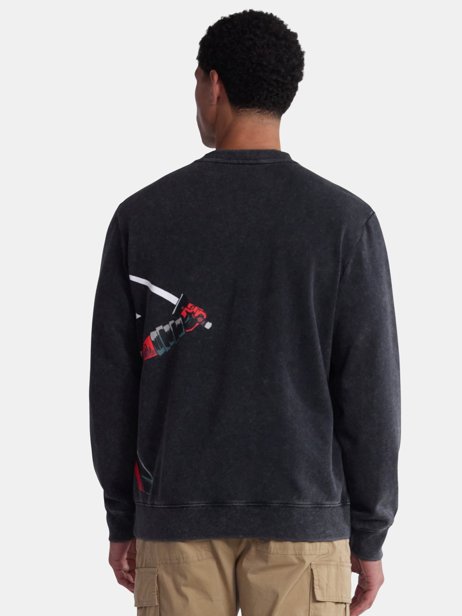 Deadpool Men's and Big Men's Front to Back Graphic Sweatshirt with Long Sleeves, Sizes XS-3XL