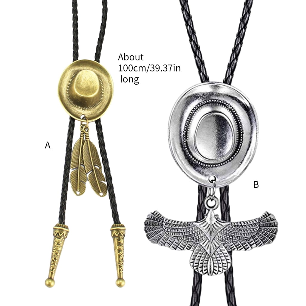 送料関税込【King Ice】COWBOY HAT BOLO TIE NECKLACE☆国内発♪ AOOOWER Cowboy Hat Shoestring Necktie Bolo Tie Cowboy Punk