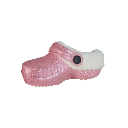 

Toddler Girls Glitter Clogs with Sherpa Lining - Sizes 11/12-4/5