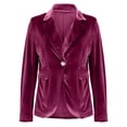 thumbnail image 4 of Pyhlmscde Women's Velvet Button Up Jacket, Womens Tops, Velvet Suit Women, Jackets for Women, 4 of 6