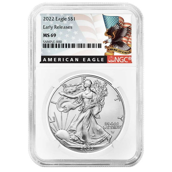 2022 $1 American Silver Eagle NGC MS69 ER Black Label
