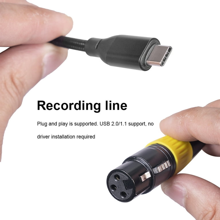 Usb Microphone Cable 10Ft, Usb Male To Xlr Female Mic Link Converter Cable  Studio Audio Cable Connector Cords Adapter For Microphones Or Recording