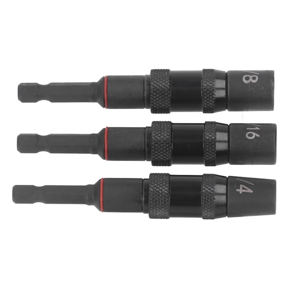 Adaptador De Zócalo Para Destornillador De Impacto, Industrial, 3 Piezas, Fuerte Atracción Magnética, 1/4 Pulg. De Diámetro Exterior, Acero Al Cromo Vanadio, Casquillo De