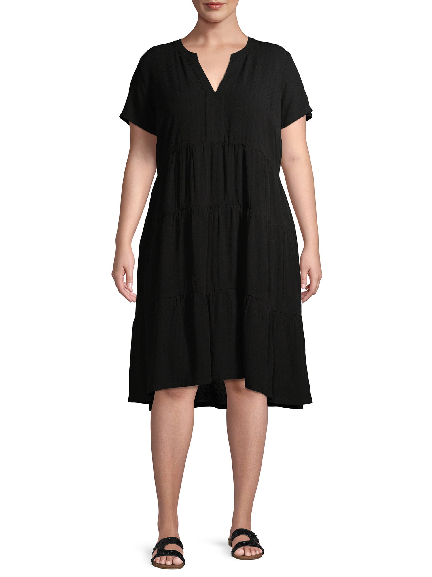 Terra & Sky - Terra & Sky Women's Plus Size Tiered Dress - Walmart.com ...
