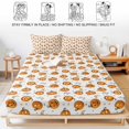 thumbnail image 5 of King Size Fitted Sheet Set - Halloween Pumpkins 3 Piece Bedding Sets 16" Deep Pocket Fitted Sheet with 2 Pillowcases, Moon Cute Orange Pumpkin Brushed Microfiber Hotel Luxury Bed Sheets, 5 of 9