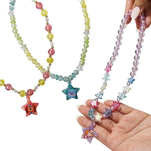 LUV HER Paw Patrol Girl's Jewelry Set - Dress up 9 Piece Toy Jewelry Box Set with Bead Necklace, Bracelet and Ring - Play Accessories - Ages 3+