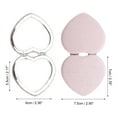 thumbnail image 2 of Unique Bargains 1 Pc Heart-shape Makeup Mirror for Travel Vacation Pink PU ABS Glass, 2 of 5