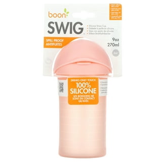 Boon Swig Toddler Silicone Straw Cup, 9 Ounces Pink