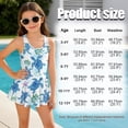 thumbnail image 5 of FOR U DESIGNS Girls One Piece Swimsuit with Skirt Comfortable Hawaiian Swimwear with Skirt Modest Beach Swim Dress 3-13 Years, Turtle Leaf, 5 of 7