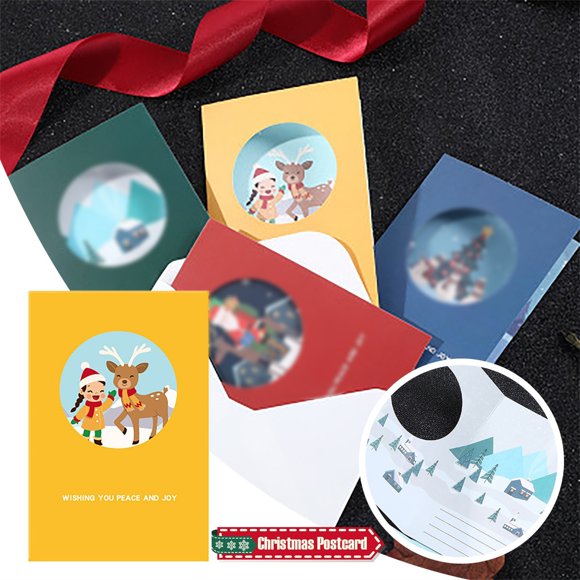 EGNMCR Carte de Remerciement de Noël Bricolage Créative Bénédiction Cadeau Carte Message Carte Universelle la Carte